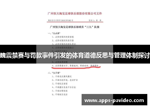 魏震禁赛与罚款事件引发的体育道德反思与管理体制探讨